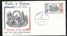 W. Et F. Lettre Illustrée Premier Jour Mata-Utu Le 17/08/1992 P.A. N° 175  An I  République Liberté-Egalité-...... TB - Franse Revolutie