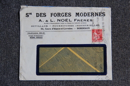 Timbre Sur Lettre Publicitaire - BORDEAUX, Société Des Forges Modernes, A Et L.NOEL Frères. - 1900 – 1949