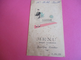 Menu De Repas De Première  Communion/Déjeuner-Diner/Jean-Guy LETELLIER/Michel Boulet/Forges Les Eaux/1956  MENU260 - Menus