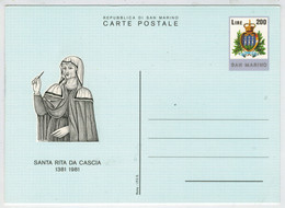 CARTOLINA POSTALE    SANTA   RITA  DA  CASCIA                 (NUOVA) - Covers & Documents