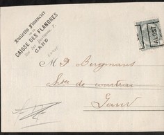 Grand Fragment De Feuille Affranchie Avec Un Timbre Préoblitéré Envoyée D'Alost Vers Gand En 1902 - Rollo De Sellos 1900-09