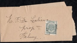 Bande Journal Affranchie Avec Un Timbre Préoblitéré Envoyée De Bruxelles Vers Feluy En 1902 - Rollenmarken 1900-09