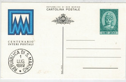 CARTOLINA POSTALE      CENTENARIO  INTERI  POSTALI   F.C.D.          (NUOVA) - Briefe U. Dokumente