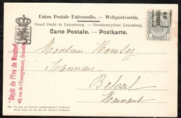 Carte Illustrée Affranchie Avec Un Timbre Préoblitéré Envoyée De Bruxelles Vers Beloeil En 1904 - Rollenmarken 1900-09