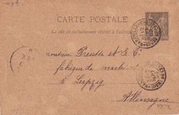 FRANCE 1893    ENTIER POSTAL/GANZSACHE/POSTAL STATIONERY CARTE REPIQUEE DE MARSEILLE - Postales  Transplantadas (antes 1995)