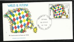 W. Et F.  Lettre Illustrée  Premier Jour Mata-Utu Le 29/07/1991 Le N°414   30ème Anniversaire Du Statut De TOM   TB - Cartas & Documentos