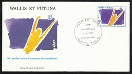 W. Et F.  Lettre Illustrée  Premier Jour Mata-Utu Le 07/10/1991 Le N°417 30ème Anniversaire D'amnesty International   TB - Sonstige & Ohne Zuordnung