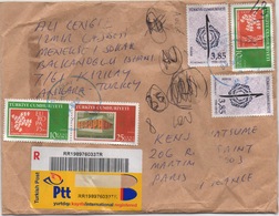 Turquie : Enveloppe Voyagé (22 Timbres) - Enteros Postales