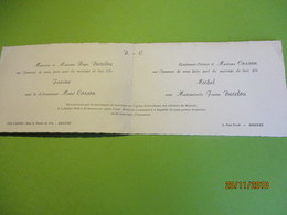 Faire-part Mariage à 2 Volets/Janine BURELOU- S Lt Michel COSSON/ Lieutenant Colonel COSSON/Meknés/MAROC/1958 FPM42 - Annunci Di Nozze
