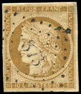EMISSION DE 1849 - 1    10c. Bistre-jaune, Oblitéré PC 873 Sur Support, TB - 1849-1850 Cérès