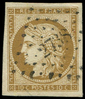EMISSION DE 1849 - 1b   10c. Bistre-VERDATRE, Obl. PC 2738, Grandes Marges, Superbe. C - 1849-1850 Ceres