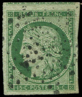 EMISSION DE 1849 - 2    15c. Vert, Oblitéré ETOILE, Très Belles Marges, TTB - 1849-1850 Cérès