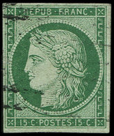 EMISSION DE 1849 - 2b   15c. Vert FONCE, Oblitération Légère, TB. C - 1849-1850 Cérès