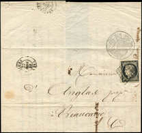 Let EMISSION DE 1849 - 3    20c. Noir Sur Jaune Effl. à Droite, Obl. GRILLE S. Avis Avec Partie Manuscrite, Càd T15 NIME - 1849-1850 Cérès