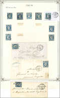 EMISSION DE 1849 - 4    25c. Bleu, 9 Unités Et 3 Lettres, Nuances Diverses, TB - 1849-1850 Ceres