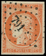 EMISSION DE 1849 - 5    40c. Orange, Obl. PC 791 De CHATEAUNEUF-S-CHER, TB - 1849-1850 Ceres