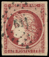EMISSION DE 1849 - 6     1f. Carmin, Obl. PC 511, Belles Marges Régulières, TTB. J - 1849-1850 Ceres