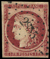 EMISSION DE 1849 - 6b    1f. Carmin Foncé, Obl. PC 2855, Marge Fine à Droite, B/TB - 1849-1850 Cérès