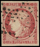 EMISSION DE 1849 - 6     1f. Carmin, FAUX SPERATI, Obl. Etoile, TB - 1849-1850 Cérès