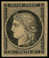 * EMISSION DE 1849 - R3f  20c. Noir Sur Jaune, REIMPRESSION, TB - 1849-1850 Ceres