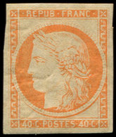 * EMISSION DE 1849 - R5g  40c. Orange, REIMPRESSION, Ch. Un Peu Forte, TB - 1849-1850 Ceres