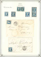 PRESIDENCE - 10   25c. Bleu, 3 Unités Et 2 Paires Obl. + 2 Lettres, TB - 1852 Luigi-Napoleone