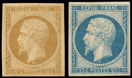 * PRESIDENCE - R9e Et R10c, 10c. Bistre Et 25c. Bleu, REIMPRESSIONS, TB - 1852 Luis-Napoléon