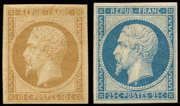 * PRESIDENCE - R9e Et R10c, 10c. Bistre Et 25c. Bleu, REIMPRESSIONS, TB - 1852 Louis-Napoléon