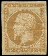 * PRESIDENCE - R9e  10c. Bistre-jaune, REIMPRESSION, TB - 1852 Luigi-Napoleone