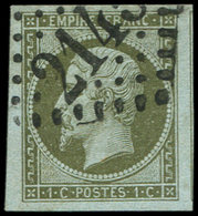 EMPIRE NON DENTELE - 11    1c. Olive, Oblitéré GC 2145, Grandes Marges, Filet De Voisin à Droite, TTB/Superbe - 1853-1860 Napoléon III.