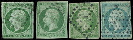 EMPIRE NON DENTELE - 12    5c. Vert, 4 Ex. Obl., Défx, B/TB - 1853-1860 Napoleone III