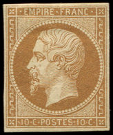 (*) EMPIRE NON DENTELE - 13B  10c. Brun Clair, T II, Petites Marges, Sinon TB - 1853-1860 Napoléon III