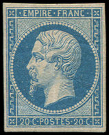 * EMPIRE NON DENTELE - 14B  20c. Bleu, T II, Inf. Trace De Ch., TB - 1853-1860 Napoleone III