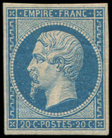 * EMPIRE NON DENTELE - 14B  20c. Bleu, T II, Inf. Trace De Ch., TB - 1853-1860 Napoleon III