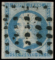 EMPIRE NON DENTELE - 15   25c. Bleu, Obl. GROS POINTS, TB - 1853-1860 Napoleone III