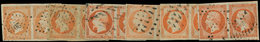 EMPIRE NON DENTELE - 16   40c. Orange, 6 PAIRES, Nuances Et Oblitérations Diverses, TB - 1853-1860 Napoléon III.