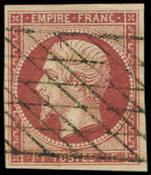 EMPIRE NON DENTELE - 18FX  1f. Carmin, FAUX SPERATI, Obl. GRILLE SANS FIN, TB - 1853-1860 Napoléon III