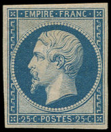 * EMPIRE NON DENTELE - R15c 25c. Bleu, REIMPRESSION, TB - 1853-1860 Napoléon III.