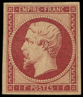 * EMPIRE NON DENTELE - R18d  1f. Carmin, REIMPRESSION, Forte Ch., TB - 1853-1860 Napoléon III