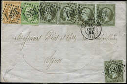 Let EMPIRE DENTELE - 19, 20 Et 21, 1c. (5), 5c. Et 10c. Obl. GC 3581 S. LAC, Càd T15 St ETIENNE 14/10/64, TTB - 1862 Napoleon III