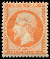 * EMPIRE DENTELE - 23   40c. Orange, Ch. Un Peu Forte Mais Très Frais Et TB - 1862 Napoleon III