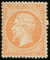 * EMPIRE DENTELE - 23a  40c. Orange Pâle, G. Lég. Craquelée, Sinon TB. Br - 1862 Napoleone III