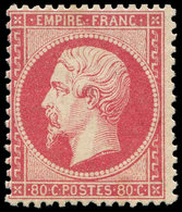 * EMPIRE DENTELE - 24   80c. Rose, Frais Et TB. C - 1862 Napoleon III