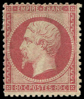 * EMPIRE DENTELE - 24   80c. Rose, Dentelure Irrégulière, B/TB. Br - 1862 Napoleone III