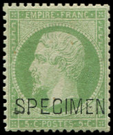 ** EMPIRE DENTELE - S20f  5c. Vert, Surchargé SPECIMEN, Bon Centrage, TTB. Br - 1862 Napoléon III