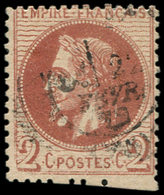 EMPIRE LAURE - 26Ae  2c. Brun-rouge, T I, BOULE BLANCHE Sous Le Cou Et Petite Variété De PIQUAGE, Obl. Càd, TB. C - 1863-1870 Napoleon III With Laurels