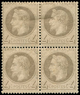 ** EMPIRE LAURE - 27A   4c. Gris, T I, BLOC De 4, Paire Sup. *, TB - 1863-1870 Napoleone III Con Gli Allori