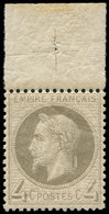 ** EMPIRE LAURE - 27B   4c. Gris, T II, Bdf Avec CROIX De REPERE, Superbe - 1863-1870 Napoleon III With Laurels