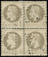 EMPIRE LAURE - 27A   4c. Gris, T I, BLOC De 4 Obl. GC 3654, TB - 1863-1870 Napoléon III Lauré