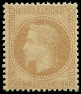 ** EMPIRE LAURE - 28B  10c. Bistre, T II, Très Bien Centré, TB - 1863-1870 Napoleone III Con Gli Allori